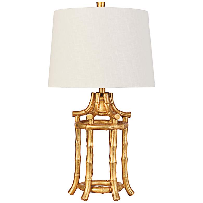 Image 1 Couture Golden Leaf Bamboo Lantern Table Lamp
