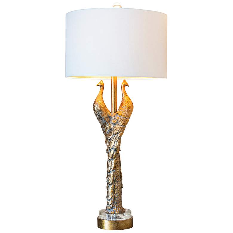 Image 1 Couture Golden Peacock Table Lamp