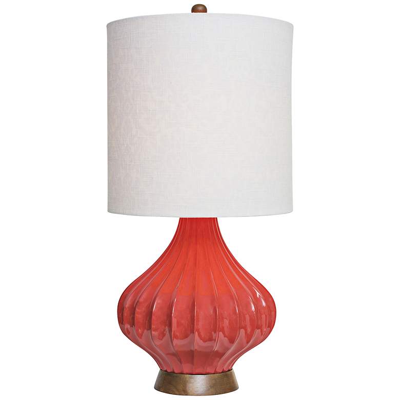 Image 1 Couture Graphic Appeal Fairfax Red-Orange Table Lamp