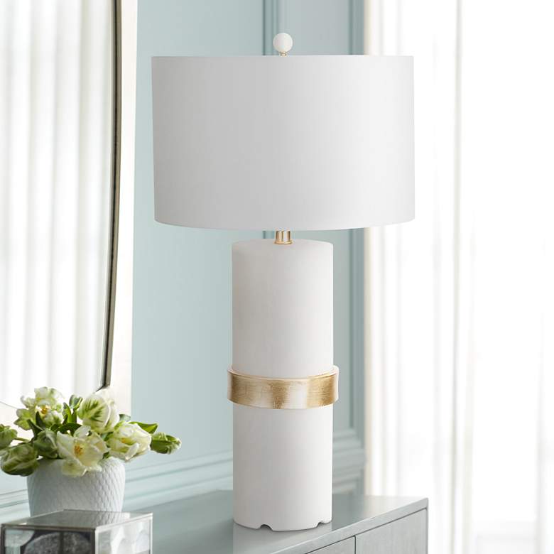 Image 1 Couture Hermosa Frosted and Gold Leaf Table Lamp
