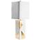 Couture Hollywood Gloss White and Gold Leaf Table Lamp