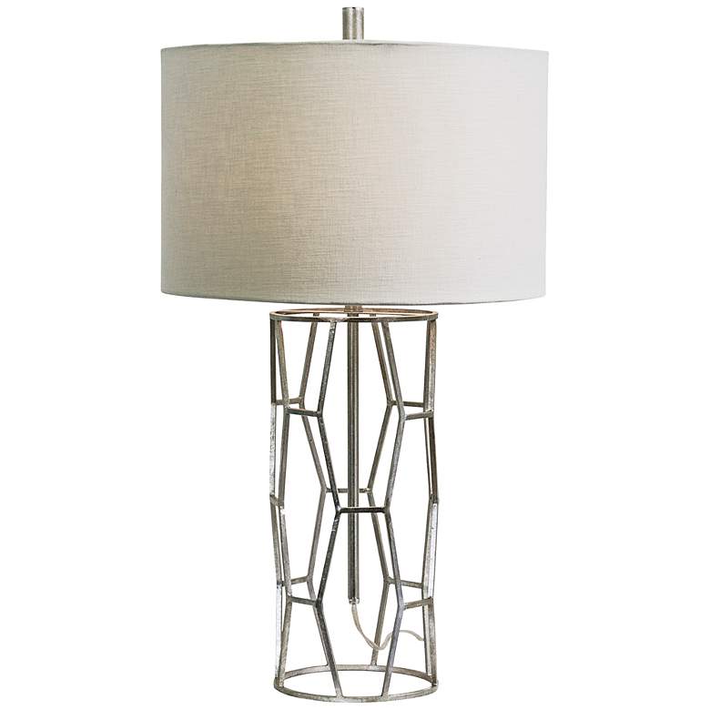 Image 1 Couture Hollywood Silver Leaf Metal Table Lamp