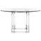 Couture Koryn 54" Wide Chrome and Clear Glass Dining Table