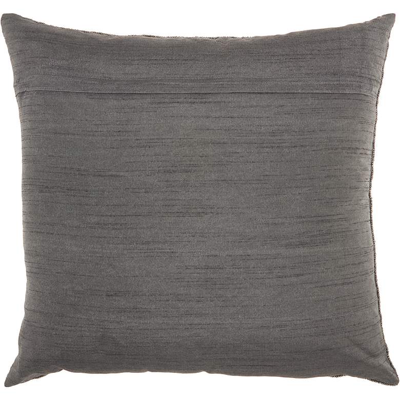 Image 2 Couture Luster Pewter Beaded 20" Square Throw Pillow more views