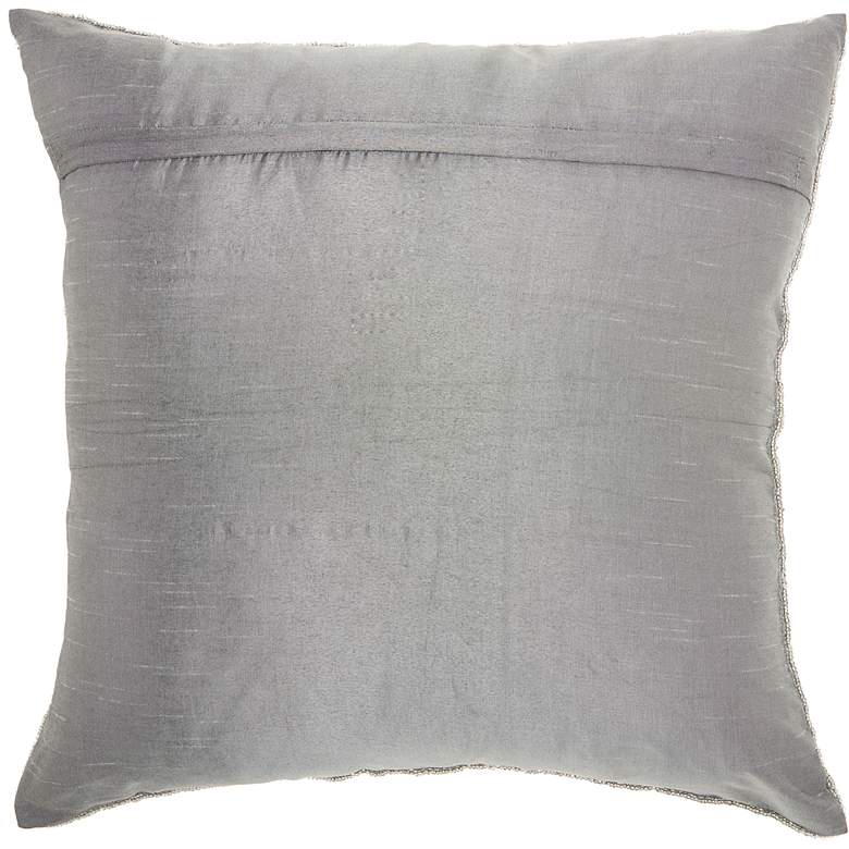 Image 2 Couture Luster Silver Beaded 20 inch Square Throw Pillow more views