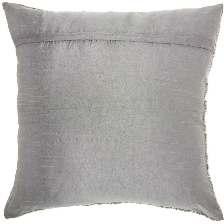 Image 2 Couture Luster Silver Beaded 20" Square Throw Pillow more views