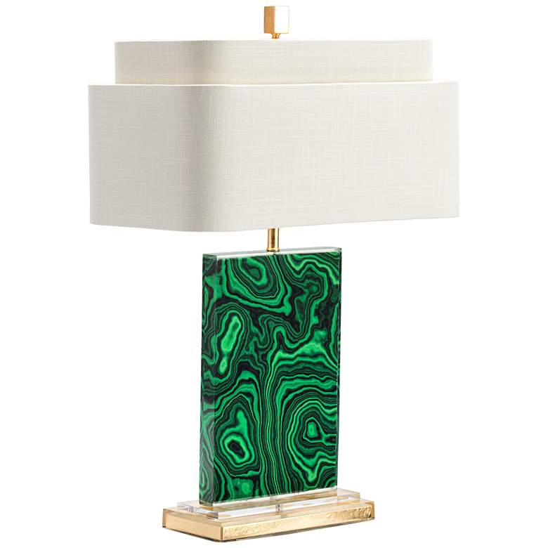 Image 1 Couture Malachite Green and Gold Leaf Table Lamp