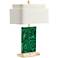 Couture Malachite Green and Gold Leaf Table Lamp