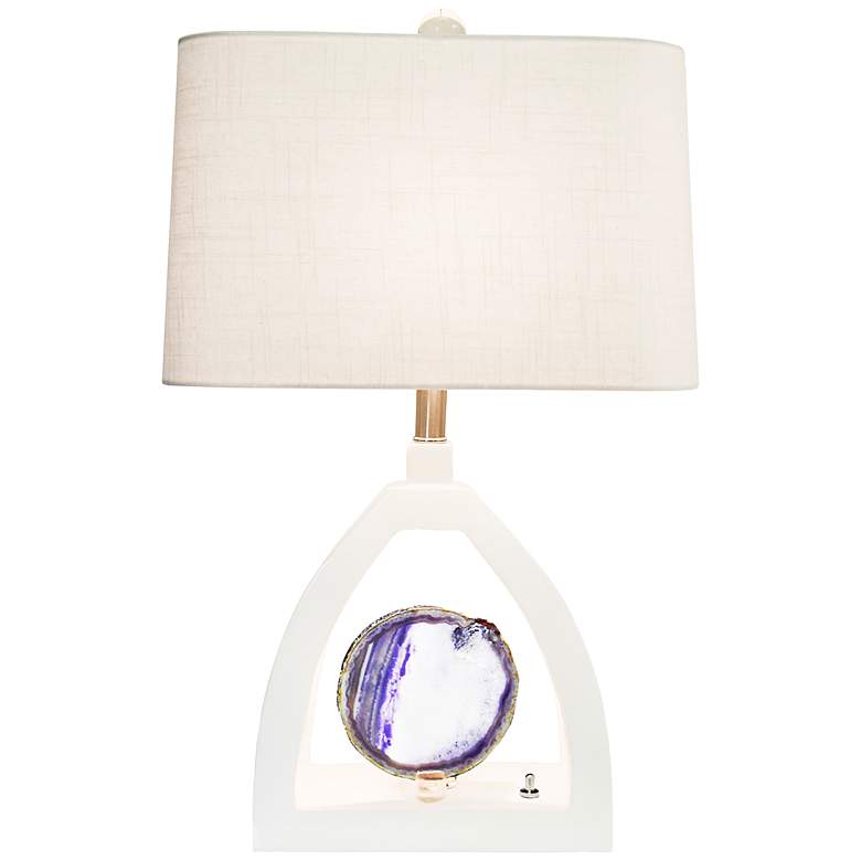 Image 1 Couture Marmont Natural Purple Agate Nightlight Table Lamp