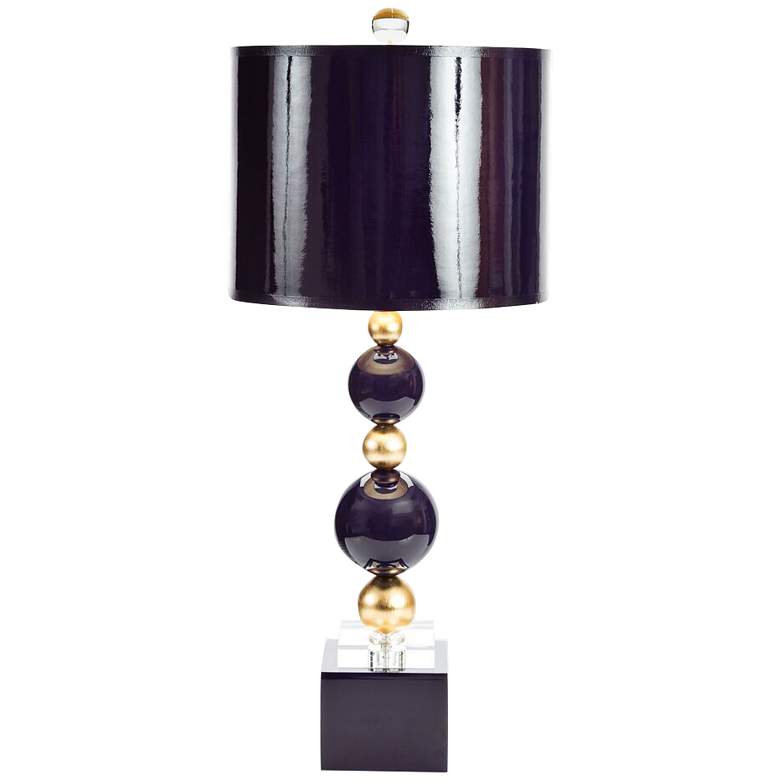 Image 1 Couture Meg Caswell Sheridan Indigo Blue Lacquer Table Lamp