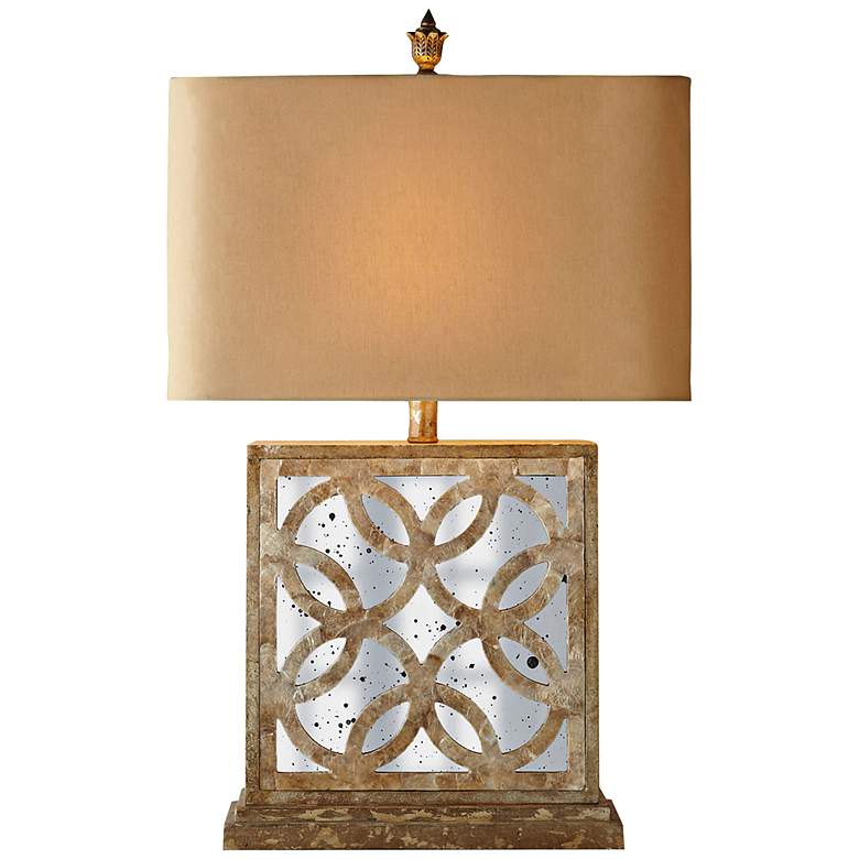 Image 1 Couture Montecito Aged Mirror and Capiz Shell Table Lamp