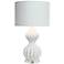 Couture Peanut Ribbed Glossy White Accent Lamp