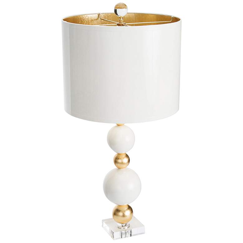 Image 1 Couture Sheridan White and Gold Leaf Table Lamp