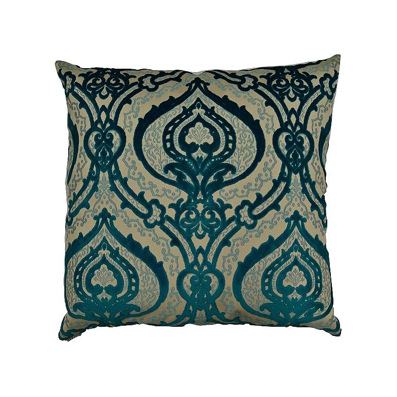 Image 1 Couture Turquoise 24 inch Square Decorative Throw Pillow