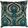 Couture Turquoise 24" Square Decorative Throw Pillow