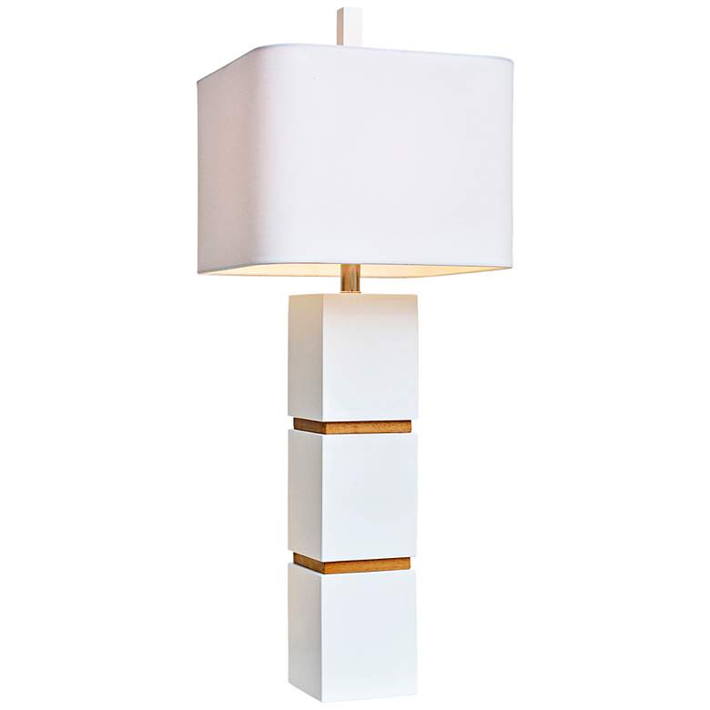 Image 1 Couture Wilshire High Gloss White Table Lamp