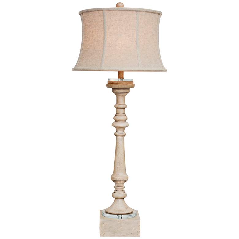 Image 1 Couture Wynnewood Weathered Cream Wood Buffet Lamp