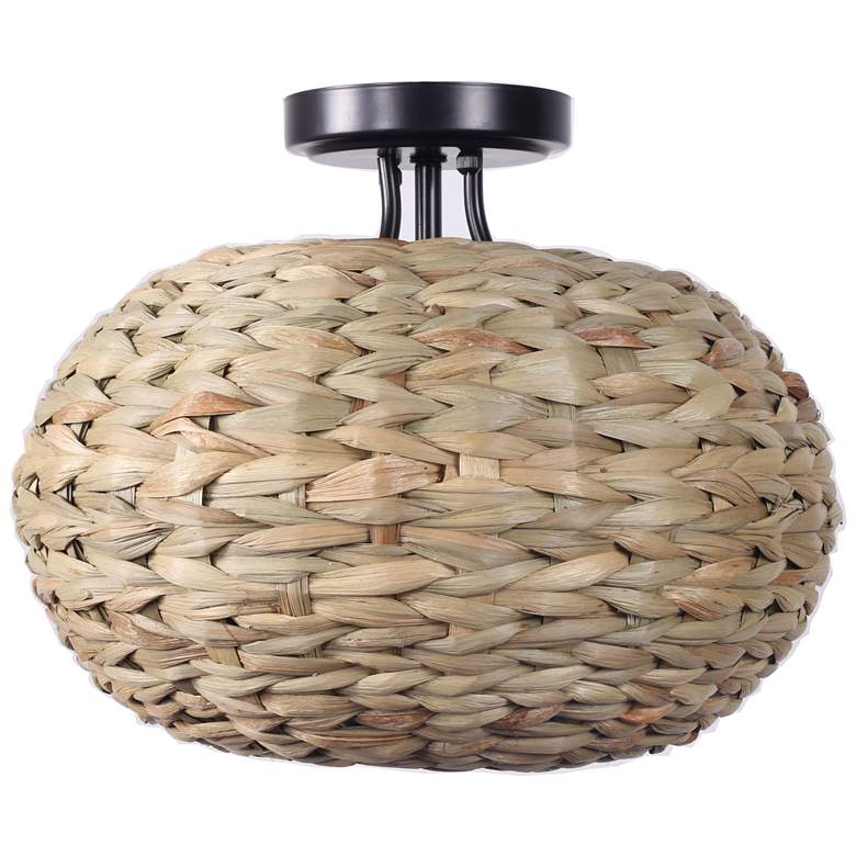 Image 1 Cove 13.75 inch Wide 1-Light Semi Flush Mount - Oil Natural