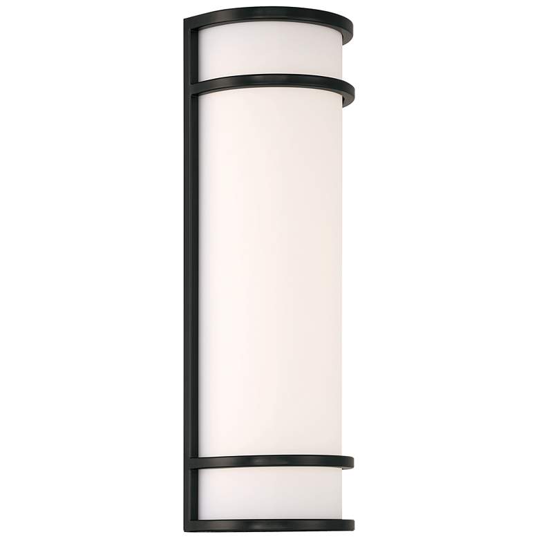 Image 1 Cove 18" High Black Dual Voltage LED Outdoor Wall Mount with Acrylic L