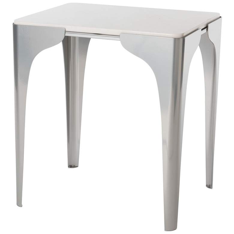 Image 1 Cove 22.4" Wide Marble Top Sterling Side Table