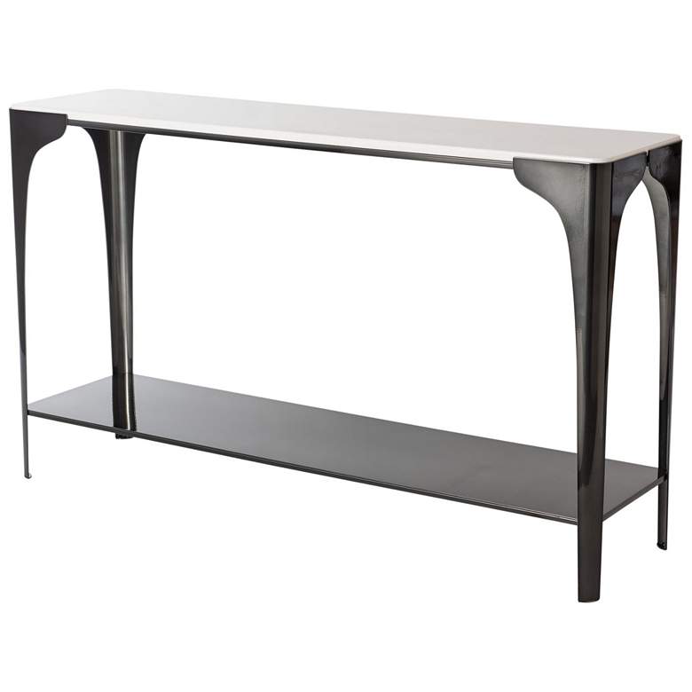 Image 1 Cove 54.4" Wide Marble Top Ink Console Table