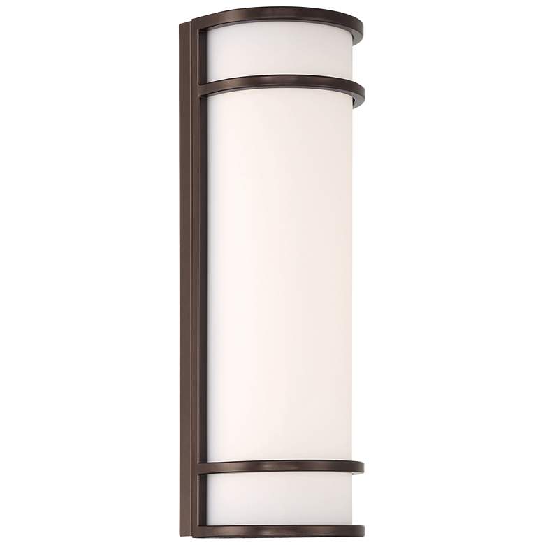 Image 1 Cove 6.25 inch Dual Voltage Bronze LED Outdoor Wall Sconce