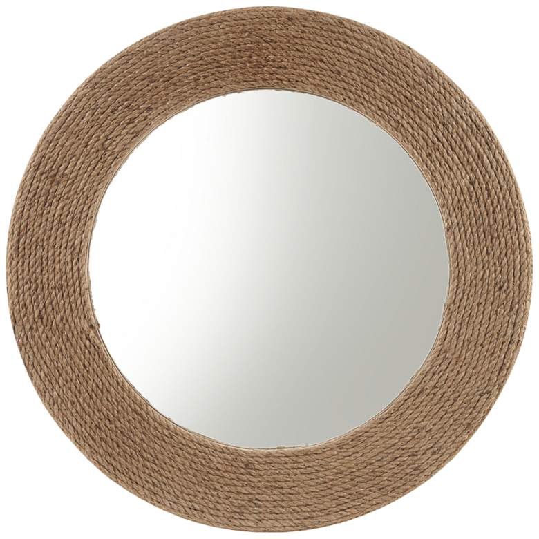 Image 2 Cove Natural Jute Rope 26" Round Wall Mirror