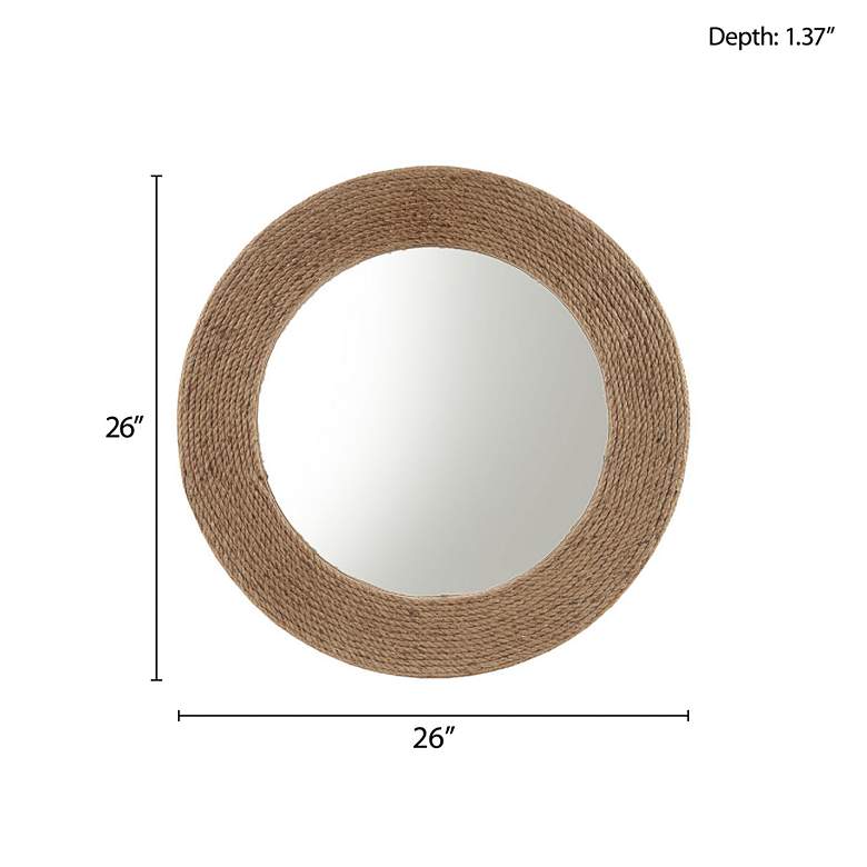 Image 6 Cove Natural Jute Rope 26 inch Round Wall Mirror more views