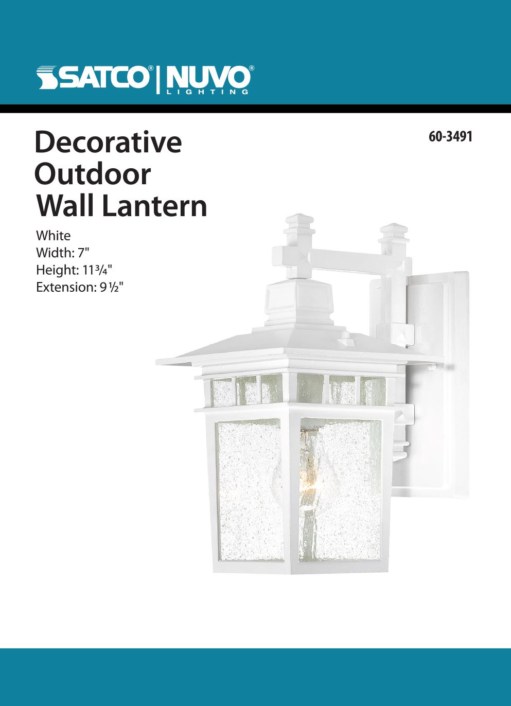 Image 2 Cove Neck - 1 Light - 12 in. - Outdoor Lantern with Clear Seed Glass more views