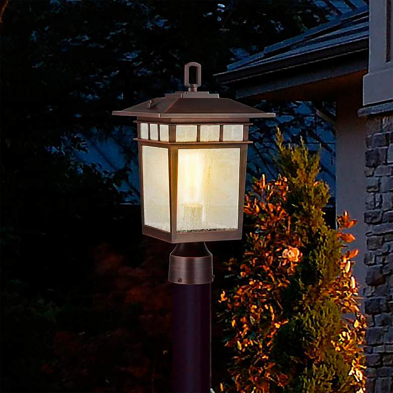 Image 1 Cove Neck 16" High Rustic Bronze Outdoor Post Light