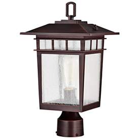 Image5 of Cove Neck Outdoor Large Post Lantern; 1 Light; Rustic Bronze Finish more views