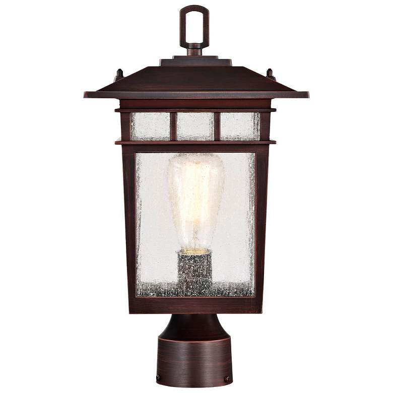 Image 6 Cove Neck Outdoor Large Post Lantern; 1 Light; Rustic Bronze Finish more views
