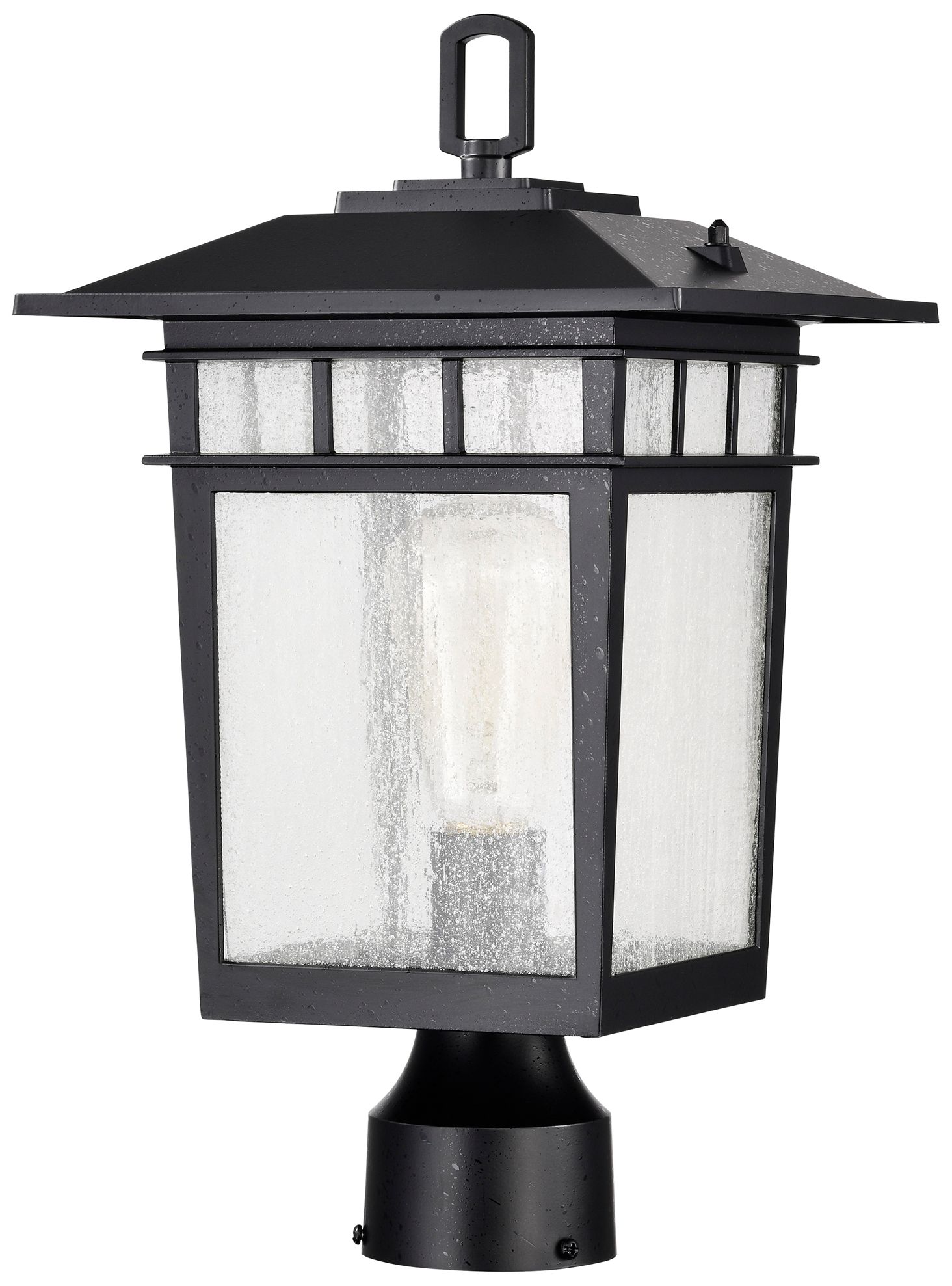 Image 3 Cove Neck Outdoor Large Post Lantern; 1 Light; Textured Black Finish more views
