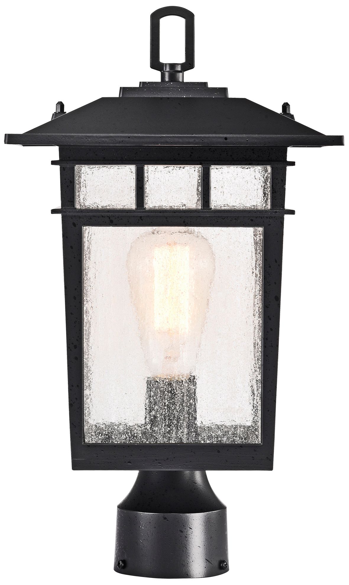 Image 4 Cove Neck Outdoor Large Post Lantern; 1 Light; Textured Black Finish more views