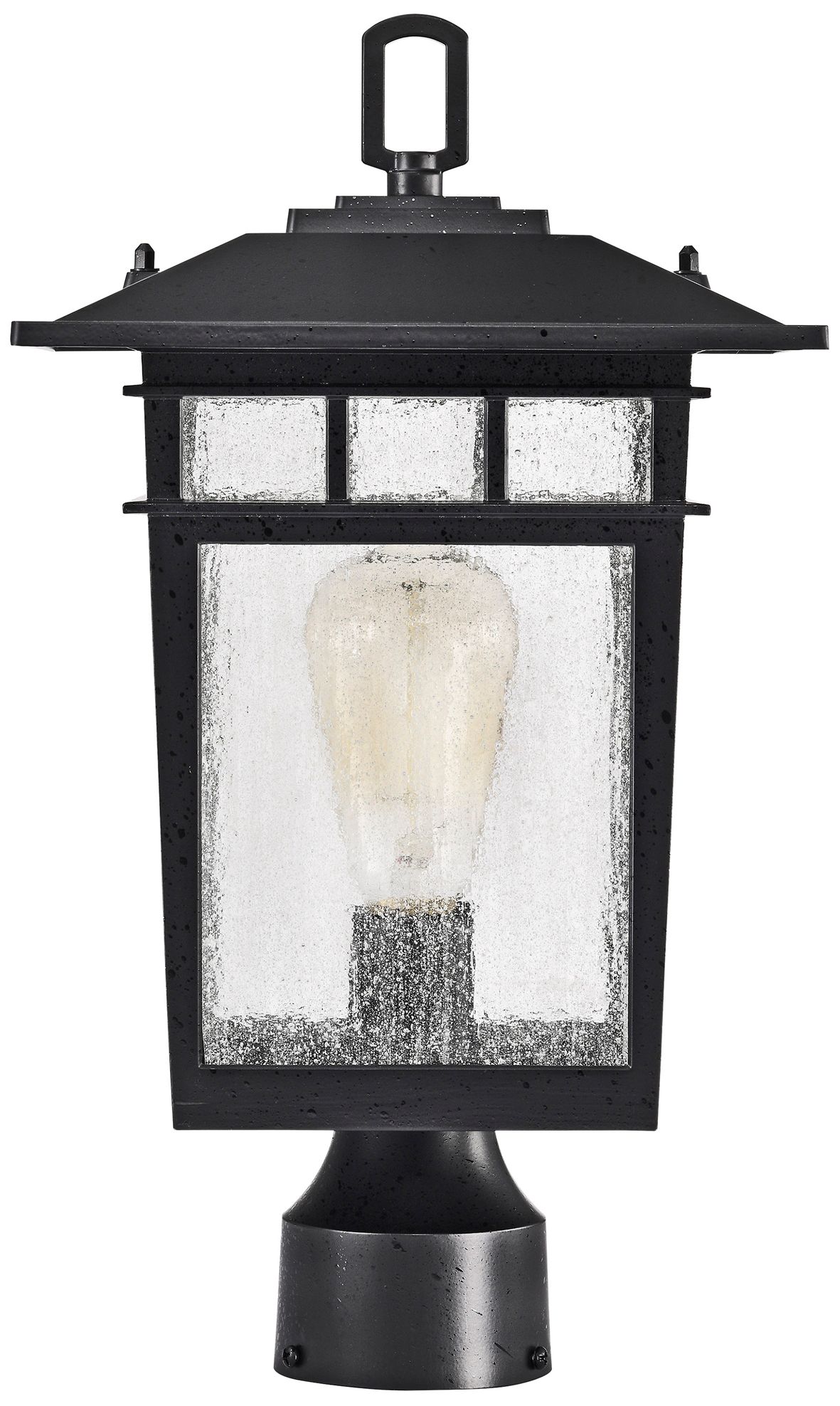 Image 5 Cove Neck Outdoor Large Post Lantern; 1 Light; Textured Black Finish more views