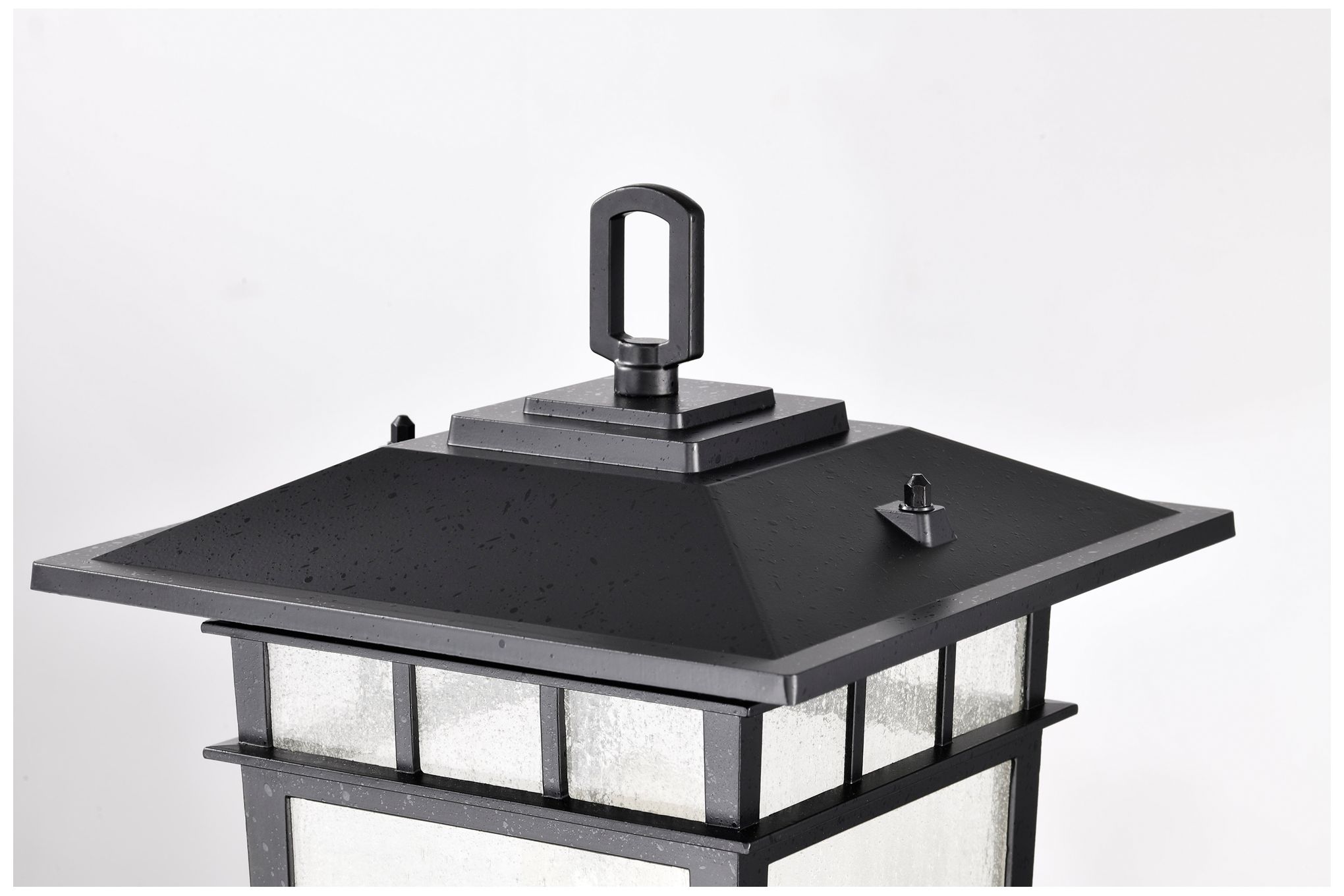 Image 7 Cove Neck Outdoor Large Post Lantern; 1 Light; Textured Black Finish more views