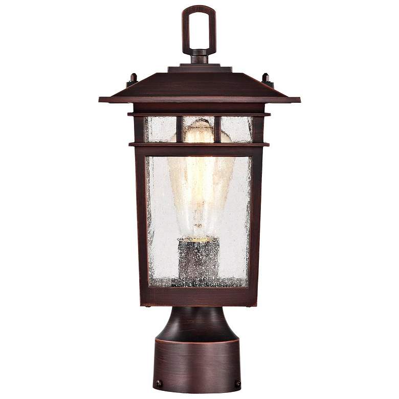 Image 4 Cove Neck Outdoor Small Post Lantern; 1 Light; Rustic Bronze more views