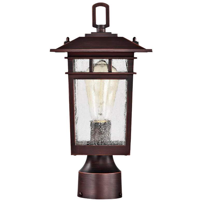Image 5 Cove Neck Outdoor Small Post Lantern; 1 Light; Rustic Bronze more views