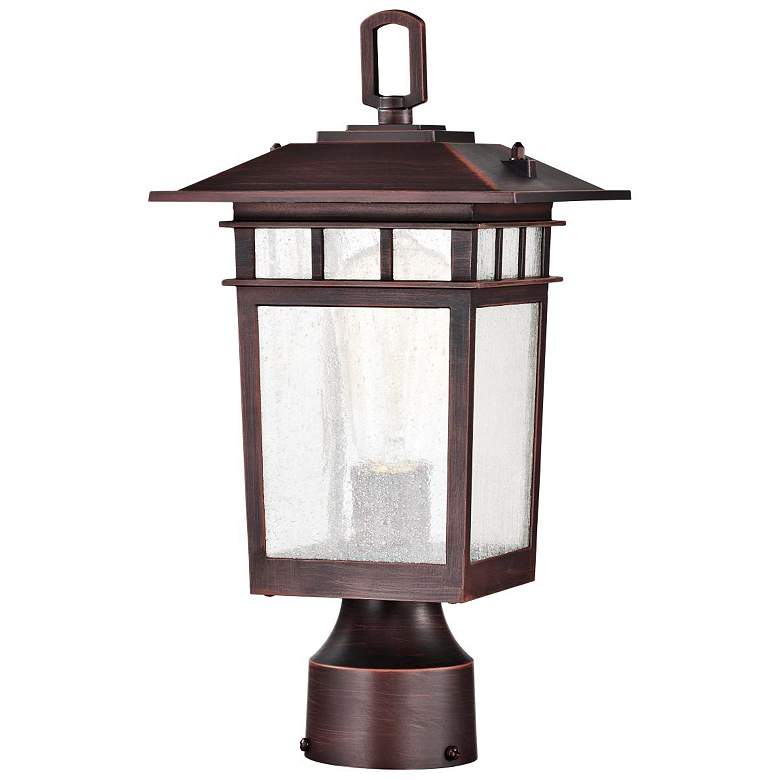 Image 6 Cove Neck Outdoor Small Post Lantern; 1 Light; Rustic Bronze more views