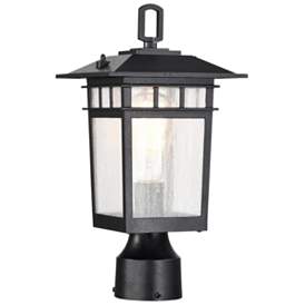 Image1 of Cove Neck Outdoor Small Post Lantern; 1 Light; Textured Black Finish