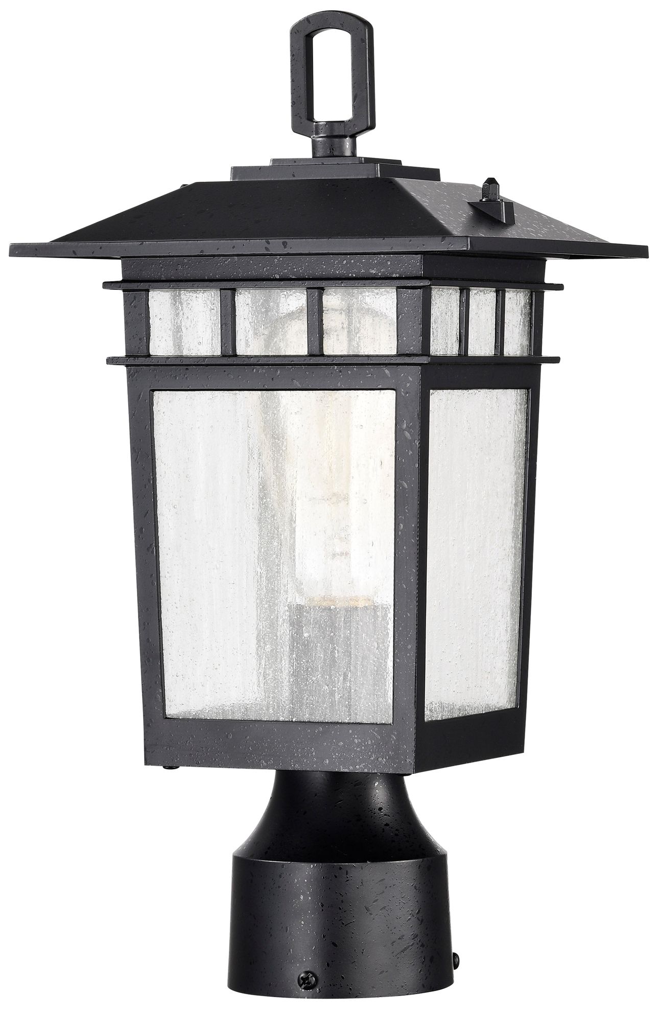 Image 3 Cove Neck Outdoor Small Post Lantern; 1 Light; Textured Black Finish more views