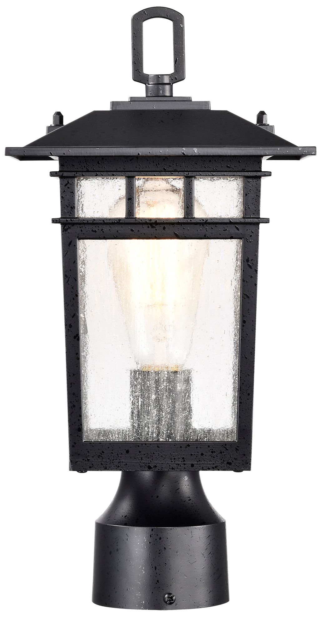 Image 4 Cove Neck Outdoor Small Post Lantern; 1 Light; Textured Black Finish more views