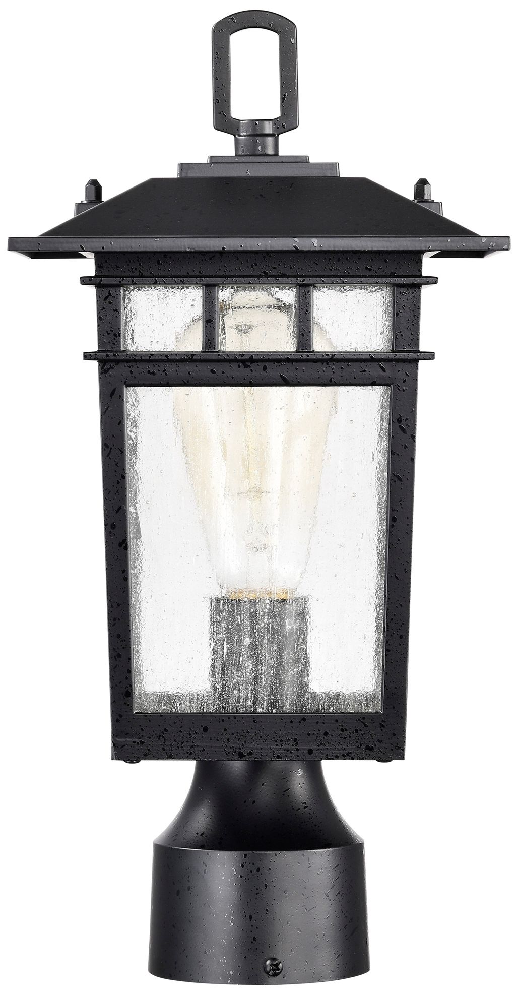 Image 5 Cove Neck Outdoor Small Post Lantern; 1 Light; Textured Black Finish more views