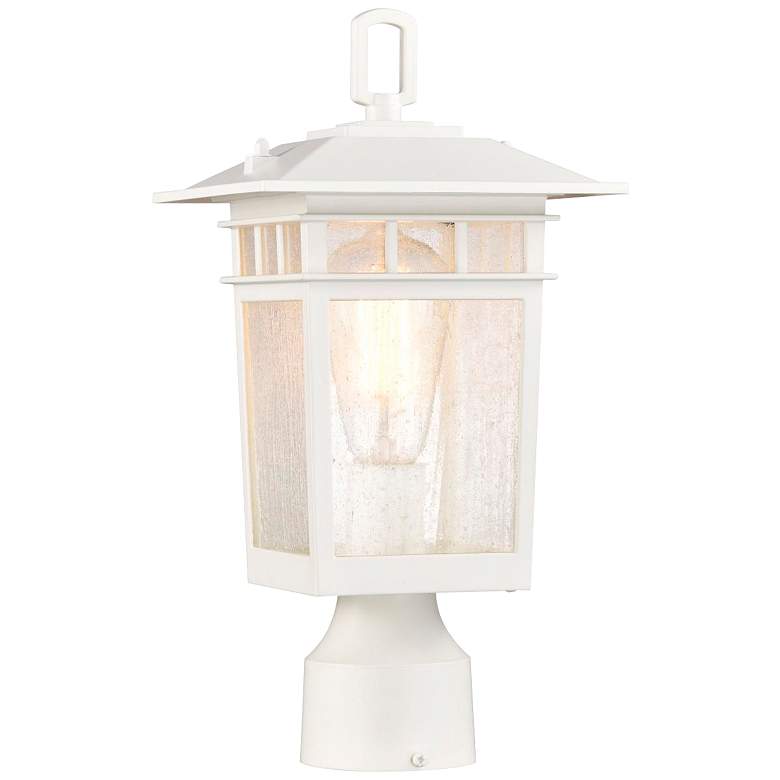 Image 2 Cove Neck Outdoor Small Post Lantern; 1 Light; White Finish