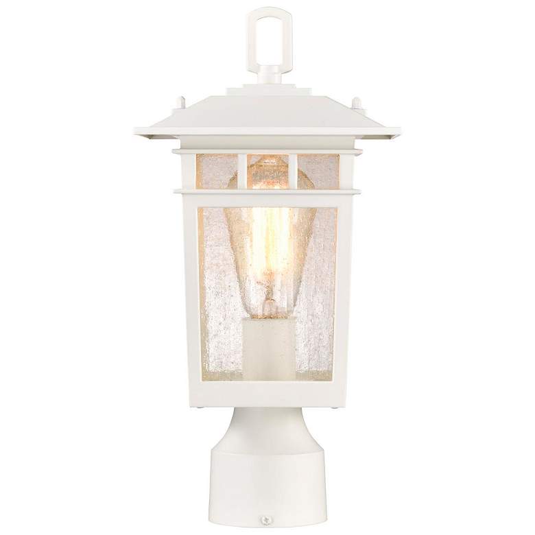 Image 4 Cove Neck Outdoor Small Post Lantern; 1 Light; White Finish more views