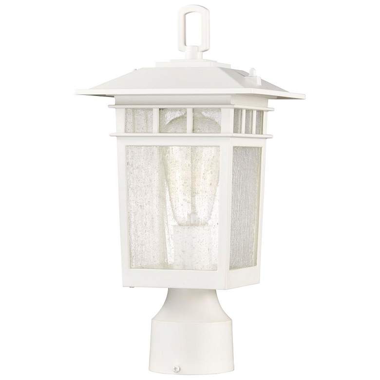 Image 6 Cove Neck Outdoor Small Post Lantern; 1 Light; White Finish more views
