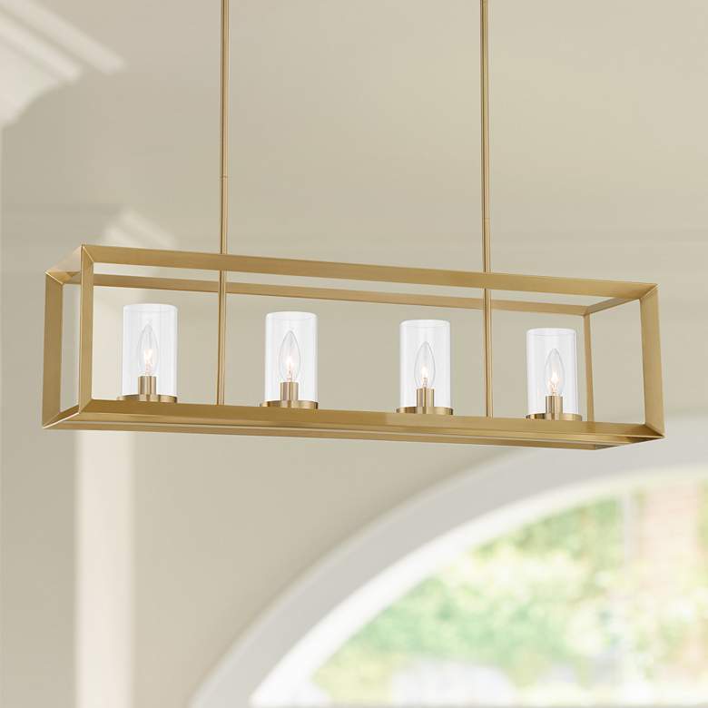 Image 1 Cove Point 34 1/2 inchW Soft Gold 4-Light Island Chandelier