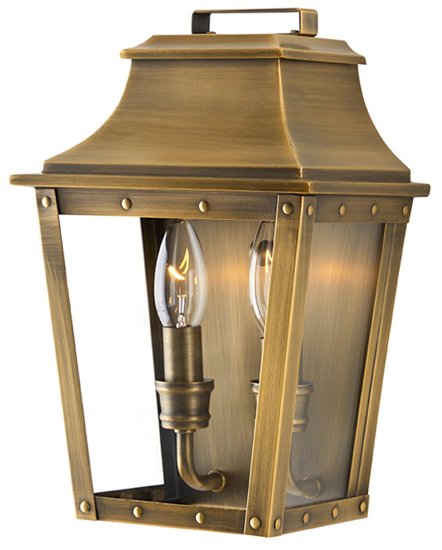 Image 2 Coventry 2-Light Aged Brass Pocket Wall Light more views