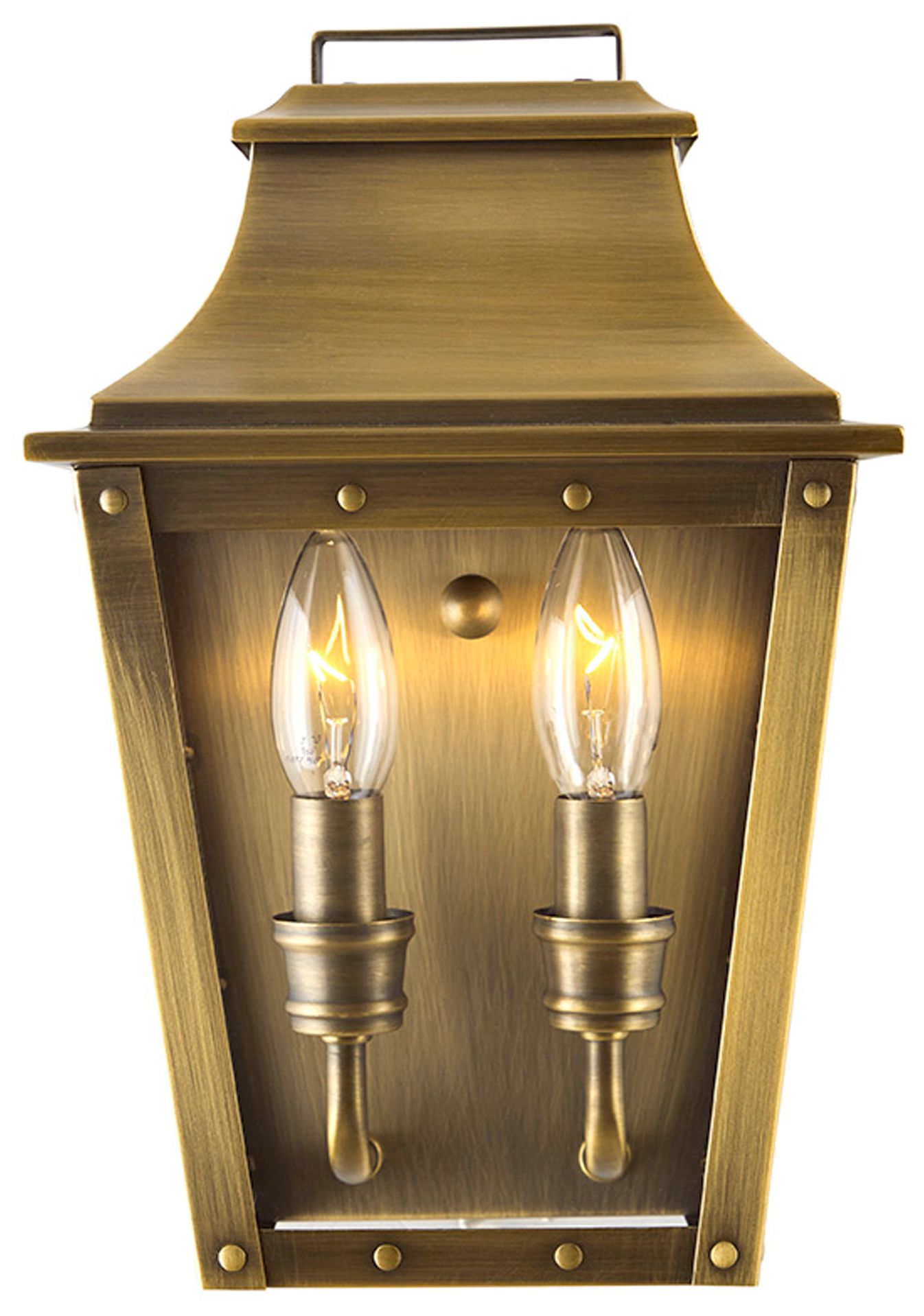 Image 4 Coventry 2-Light Aged Brass Pocket Wall Light more views