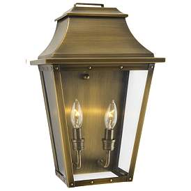 Image1 of Coventry 2-Light Aged Brass Pocket Wall Light
